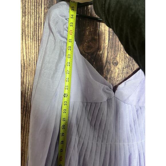 Astr the label Carina Mini dress lavender Sz XL Balloon Sleeves Party Open Back - Picture 9 of 13